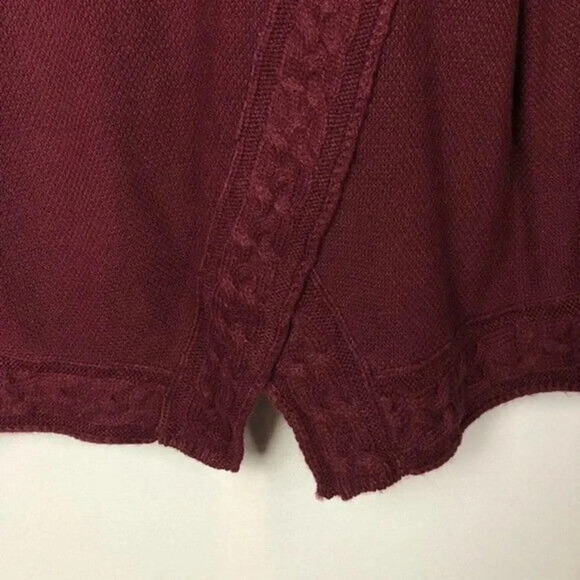 Croft & Barrow Maroon Burgundy Red Cowl Neck Cable Knit Pullover Sweater L - Picture 5 of 7